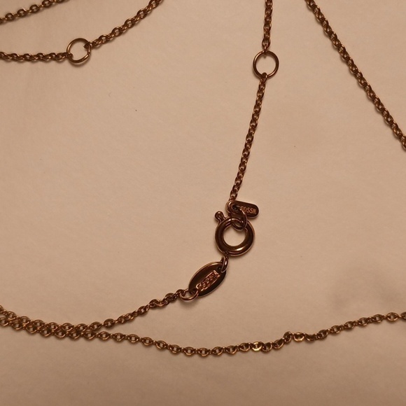 Fossil Gold Toned  Necklace Pinkish Flower Petal Pendant Retro Look Vintage - Picture 4 of 6